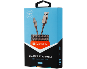 CANYON Lightning USB Cable Apple, braided, metallic, Gold, 1m Office Stationery & Supplies Limassol Cyprus Office Supplies in Cyprus: Best Selection Online Stationery Supplies. Order Online Today For Fast Delivery. New Business Accounts Welcome