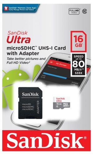 SANDISK Ultra Android microSDHC + SD Adapter 16GB 80MB/s Class 10 Office Stationery & Supplies Limassol Cyprus Office Supplies in Cyprus: Best Selection Online Stationery Supplies. Order Online Today For Fast Delivery. New Business Accounts Welcome