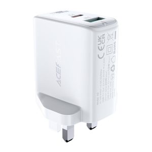 ACEFAST WALL CHARGER USB + TYPE C 32W UK PLUG WHITE Office Stationery & Supplies Limassol Cyprus Office Supplies in Cyprus: Best Selection Online Stationery Supplies. Order Online Today For Fast Delivery. New Business Accounts Welcome