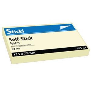 STICKI SELF STICK NOTES 125X75MM 100SHEETS 7655-01 Office Stationery & Supplies Limassol Cyprus Office Supplies in Cyprus: Best Selection Online Stationery Supplies. Order Online Today For Fast Delivery. New Business Accounts Welcome