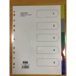 RENO DIVIDER PVC INDEX 1-5  F-5HN Office Stationery & Supplies Limassol Cyprus Office Supplies in Cyprus: Best Selection Online Stationery Supplies. Order Online Today For Fast Delivery. New Business Accounts Welcome